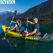 INTEX探险者二人充气船两人充气艇橡皮划艇2人冲锋独木舟加厚
