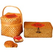 中秋节包装编织篮子手提竹篮年货特产鸡蛋篮螃蟹月饼篮水果篮礼盒
