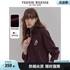 TeenieWeenie小熊春装半拉链复古翻领紫卫衣宽松软糯女