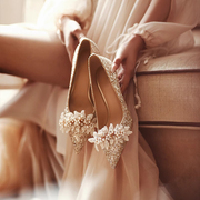 法式结婚婚鞋女2024新娘，鞋禾秀婚纱两穿春季不累脚绝美高跟鞋