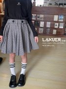 拉酷儿LAKUER波拉韩国童装22秋冬女童学院风半身裙高腰百褶裙778