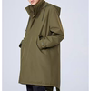 男士时尚中长款夹棉风衣，保暖防风棉服军，绿色大衣宽松p4124gx10z