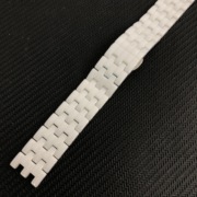 白色陶瓷表带女男双凹口凹槽真陶瓷手表，表带链蝴蝶扣配件
