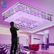 LED客厅灯长方形大气吸顶灯现代简约水晶灯节能遥控卧室灯大厅灯