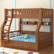定制美式儿童上下床双层床两层高低床松木子母床上下铺成年母子全