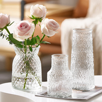 网红设计花瓶摆件客厅插花玻璃，透明ins风高级感水养玫瑰百合鲜花
