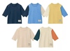 70-150日单千**男童女童纯棉，拼色长袖t恤外贸，原单童装日本原单