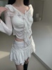 ㊣韩国24夏chic女人味雪纺拼接甜美显瘦百搭时尚短裙