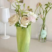 香蕉花瓶店 清新北欧风春日翠绿色迷你小玻璃花瓶不规则艺术造型