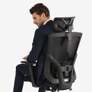 伯力斯电脑椅家用办公椅职员椅可躺人体工学椅可躺椅，黑色md-0838