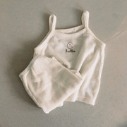 韩国婴儿夏装吊带背心大PP五分裤两件套男女宝宝百搭洋气薄款套装