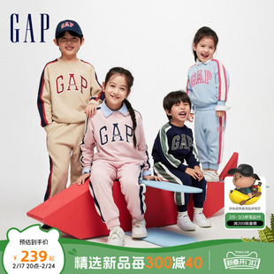 gap男女幼童春2024logo时髦帅气卫衣卫裤两件套儿童运动套装