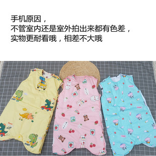 儿童睡袋秋冬季0-12岁纯棉宝宝，背心式防踢被婴儿夹棉睡衣睡袍