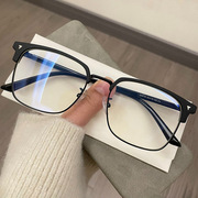 半框眼镜近视男款网上可配度数防蓝光散光镜片，黑框商务眼睛框镜架