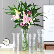 玻璃花瓶透明水养富贵竹，百合花瓶摆件客厅，插花干花北欧家用特大号