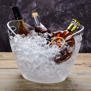 亚克力加厚透明元宝冰桶香槟桶塑料酒吧ktv苏打啤酒框冰块红酒桶