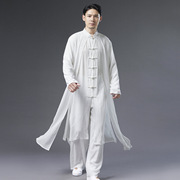 古风男装夏季汉服白色仙气雪纺古装演出中式长袍男日常唐装长衫男
