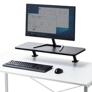 日本SANWA显示器底座电脑增高台桌面收纳置物架子护颈支架卡夹式创意屏幕加高桌面键盘整理桌上架人体工学