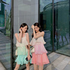 好货雪纺连衣裙吊带裙夏季时尚气质韩版女装粉色无袖渐变子热