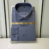 lenzon领佐品牌款男士，灰色长袖商务衬衫免熨烫短袖衬衣修身款