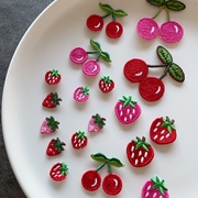 韩国进口刺绣草莓樱桃布贴，手工diy儿童，饰品发夹宠物夹装饰配件片