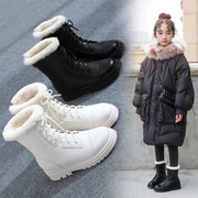 女童雪地靴子2022冬季防水马丁儿童短靴小学生，加厚加绒大棉靴