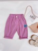 女童短裤夏季薄款浅紫色工装，休闲裤儿童夏装5分裤，子女宝宝棉布裤