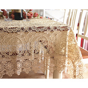 欧式水溶蕾丝餐桌布纯色满工茶几布镂空台布白色米色钢琴盖布定制