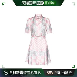 香港直邮Versace 范思哲 女士 巴洛克印花束带衬衫连衣裙 1015458