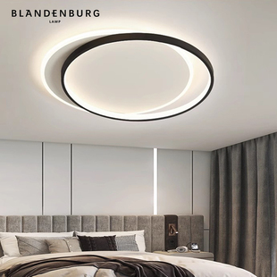 卧室吸顶灯北欧简约现代创意，奶油风圆形led灯极简浪漫超薄主卧灯