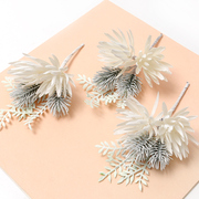银白色松针仿真花束假花假植物，diy手工花环，材料圣诞氛围装饰