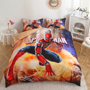 男孩卡通蜘蛛侠床上用品被套四件套儿童男生学生1.5米床单三件套