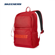 斯凯奇双肩包大学生电脑包，男女运动背包大容量，红色初中生通勤书包