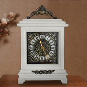 实木扫秒静音座钟古典欧式客厅创意时尚钟表，办公桌面金属中式台钟