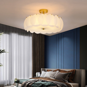 卧室灯现代简约吸顶灯圆形法式浪漫轻奢网红玻璃房间简约书房灯具