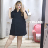 肉嘟嘟的胖莹莹大码女装夏装，胖mm韩版通勤ol西装领a字显瘦连衣裙