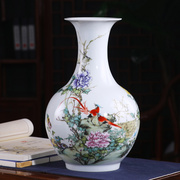 景德镇陶瓷器花瓶摆件客厅插花粉彩瓷瓶中式家居电视柜装饰工艺品