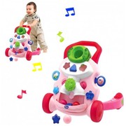 chicco智高婴幼儿多功能，2合1手推车音乐学步车配对积木两用游戏台