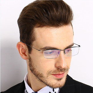 超轻商务纯钛半框眼镜架男士可配近视镜小框舒适平光眼镜架女生款