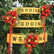 婚庆道具铁艺镂空雕花WEDDING半圆字母三件套空中吊顶装饰