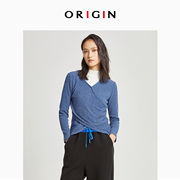 ORIGIN/安瑞井秋冬长袖时尚上衣女特色短款修身针织上衣