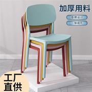 2024椅子家用塑料餐椅北欧简约现代靠背加厚餐桌椅可叠放卧室
