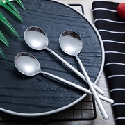 勺子加厚不锈钢家用长柄饭勺，汤勺网红创意圆勺可爱ins西餐勺调羹