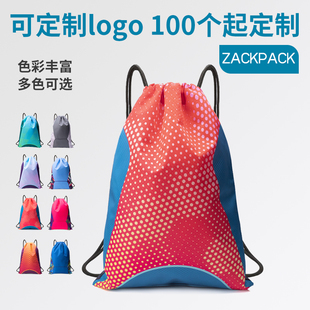zackpack运动防水束口袋抽绳双肩包定制印logo健身房训练背包
