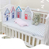 婴儿床围宝宝床上用品四件套，婴儿床床围防撞可拆洗小房子床围