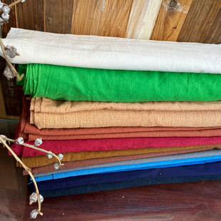 民间珍藏版纯棉素色手工土布手，织布老粗布料深蓝白色绿色上海老布