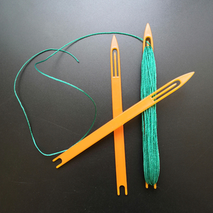 特长加长塑料织网梭子圆形方形抄网兜装虾袋子鱼护缝补手撒网工具