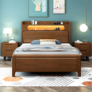 实木床1.35米儿童单人床1米1.2气动气压高箱储物家用小床1.5m
