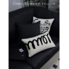 黑白刺绣豹子抱枕 中古时髦简约沙发靠垫 黑色抽象方枕靠背