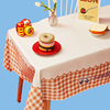 左咸敦道美式复古可爱长方形桌布，茶几布防水(布防水)家用书卓盖布格子餐布